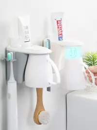 在飛比找樂天市場購物網優惠-牙刷架 牙刷架簡易磁鐵墻掛單人牙膏收納吸壁式簡約壁掛 米家家