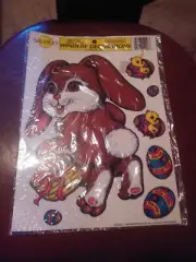 Preston Marketing 1988 Static Sticks Reusable Window Clings. NEW. Easter bunny