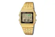 Casio Watch A500WGA-1DF Men's Gold Vintage Retro 80's World Time, Stopwatch, 5-Alarms