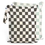 Tiny Twinkle - Mess-Proof Wet Bag 2 PK - Black & Sage Checkers