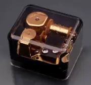 SANKYO TRANSPARENT BLACK MUSIC BOX : HES A PIRATE