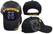 US Army 10th Mountain Climb To Glory Shadow Black Embroidered Hat Cap - Licensed