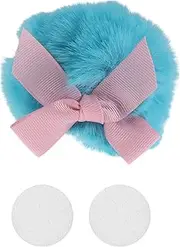 X AUTOHAUX Motorcycle Helmet Accessories Decoration Bow Tail for Motorcycle Bicycle Skiing Helmets Cyan Blue Plush Stickers 1 Set