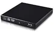 VikTck External Blu Ray Drive DVD Player Drive,USB 2.0 Disc Burner Reader Slim BD CD DVD RW ROM Writer for PC Mac Windows 7 8 10 XP Linxus (Black)