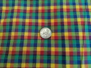 1Yd/46" VTG 100%cotton Fab w/bright colors Checkers w/Vertical STRIPES BTY NEW