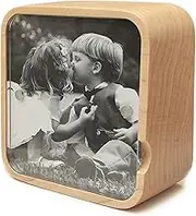 Wind Up Solid Wood Music Box with Photo Frame, for Christmas/Birthday/Valentine's Day/Mother's Day，Tune of You are My Sunshine. (Maple Wood)