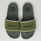 OFF-WHITE c/o Virgil Abloh Towel Embroidery Slider Kaki Green Blk Men's Size 8.5