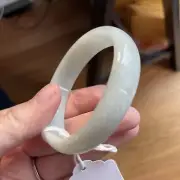 纯天然玉Grade A jadeite bangle 53 mm Burmese Jade 100% Untreated Certified Icy Green
