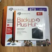 NEW Seagate Backup Plus Hub Desktop External Storage 6TB w/USB Hub STEL6000600