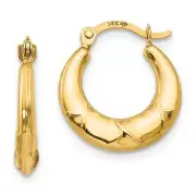 14k Gold Madi K Hollow X Hoop Earrings 0.6"