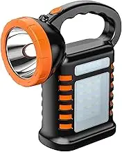 Led Work Light Rechargeable,Solar-Powered Rechargeable Flash Light with 3 Modes - 4000mAh Battery Bright Survival Flashlight, Waterproof Lantern for Garage Workshop Job Site Mechanic Backyard Outdoor