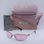 MIU MIU MUA50S 1BC70J Silver/Pink Mirror 68-15-130 Sunglasses New Authentic
