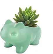 DIY Cartoon Flowerpot Cute Ceramic Art Pots Home Decorative Ceramic Art Vase Animal Shaped Green