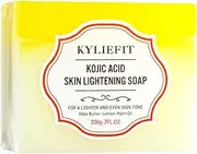 Kojic Acid Whitening & Dark Spot Remover Soap Bar, with Turmeric, Shea Butter, Coconut Oil, Smooth, Lightening & Clean Skin, Suitable for All Skin Types, 200g (Pack of 1)