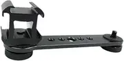 Vsenkes Triple Cold Shoe Mounts Plate Expansion Bracket Accessories for Gimbal Stabilizer 1/4'' Screw Microphone Stand Rig Three Head, Black