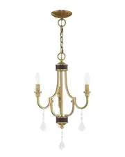 Livex Lighting 3-Light Antique Brass Mini Chandelier