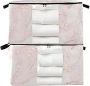 95 L zippered under bed storage with Reinforced Handles, clear window under bed containers for King Comforter Bedding Pillow Sheet