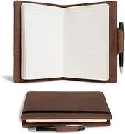 Leather Worx, Leuchtturm A5 Notebook Cover with Card Slots Handmade from Full Grain Leather (Notebook Not Included) - Sturdy, Perfect for Storing Journal - Classy, Minimalist Style - Bourbon Brown