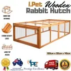 Wooden Rabbit Hutch Chicken Coop Cage Wire Mesh Large Hen Chook Run House i.Pet