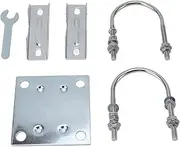 Diyeeni Aluminum Alloy Antenna Mast Pipe Mount Bracket, Adjustable and Weather Resistant for Stable Roof, Wall Outdoor Installation, for Home and Courtyard Usage (B)