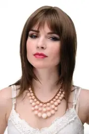 Wig Women's Wig Braun Gold Brown Smooth Shoulder Length Fringe 50cm 3003-10