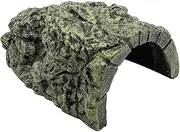 NUZAMAS Reptile Hideout Cave Fish Hiding Cave Aquarium Decoration Terrarium Stone Hideaway Natural Habitat Ornament for Turtle Gecko Spiders Frogs Lizards