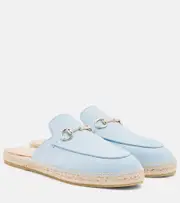 [Gucci] Gucci Horsebit suede espadrille mules AU 9.5 blue