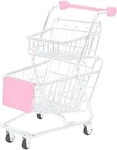 Kisangel Food Basket Trolley Creative Double Cart for Kitchen Storage Food Serving for Snacks Table Decoration Stable Design