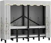 Polyester Portable Closets with Curtain Large Capacity Wardrobe Strong Wardrobe Closet for Closet Organizers and Storage