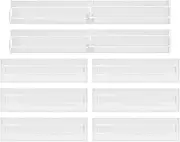 8 Pack Drawer Dividers,Adjustable Clear Plastic Drawer Separators for Kitchen, Dresser, Bedroom, Clothes, Bathroom, Closet and Office Storage(Color:White)