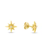 14K Italian Gold 0.03 ct. tw. Diamond North Star Studs