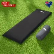 Weisshorn Self Inflating Mattress Single 9.5cm Suede Camping Mat Black AU Stock