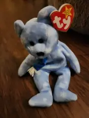Rare & Retire & New - Ty Beanie Babies 1999 Holiday Teddy Bear Plush Toy - Blue