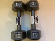 2 1998 Weider weidercare hex Dumbbell dumb bell Set 10 Lbs each vintage