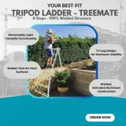 Dr Ladder - Treemate 8 Steps Treemate Tripod Aluminum Garden Ladder (GSC-240)