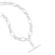 Zamel's Sterling Silver 45cm T-Bar Fancy Women's Necklace Jewellery
