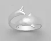 TJS 925 Sterling Silver Dolphin Design Toe Ring Adjustable Body Jewellery