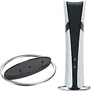 JJDWIN Vertical Stand for dasg with PS5/PS5 Slim/PS5 Pro Disc and Digital, ABS + zinc Alloy, adsg with Screws for PlayStatidasg on 5, Silver