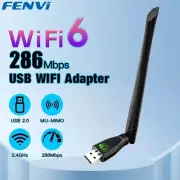 FENVI WIFI 6 USB Adapter AX286 Network Card Dongle 2.4GHz 802.11AX Antenna