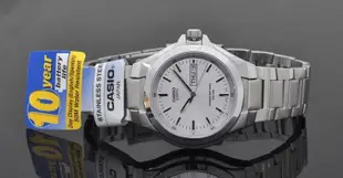 CASIO WATCH 卡西歐俐落風格時尚星期日期銀白腕錶 型號：MTP-1228D-7AVDF【神梭鐘錶】