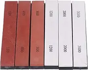 Knife Sharpening Stone for 6Pcs 180 Six Piece Set 3000 400 2000 3000 Grit 1200 Fixed Angle Sharpener Knife Sharpener Packed Whetstone White Corundum Sharpening Kits Accessories