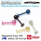 3PCS Piercing Studs Labrets Lip Bar Ball Ear Cartilage Tragus Body Jewellery