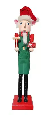 HOME ACCENTS 22" SLIM WOODEN CHRISTMAS TOY WORKSHOP SANTA'S ELF NUTCRACKER