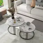 2x Nesting Coffee Table Sintered Stone Living Room Center Tables Aluminum Frame