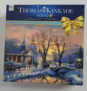 Thomas Kinkade Holiday Evening Sleigh Ride Christmas Jigsaw Puzzle NEW 1000 Pcs