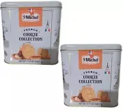 2 Packs St Michel French Cookie Collection Tin Box Net Wt 17.9 oz