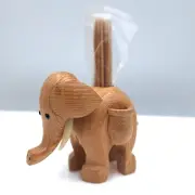 Vintage Wood Elephant Toothpick Holder