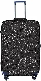 [FSCEV] Starry Divination Constellation Trolley Suitcase Protective Cover Business Travel Luggage Protector Fashion 18-32 Inches, White, M