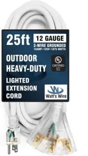 Reliable 25 ft 12 Gauge Extension Cord - 3 Outlet Power for Your Outdoor Needs