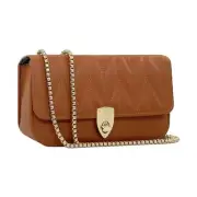 Small Shoulder Bags for Women with Chain Strap,Mini Quilted Brown Geometry